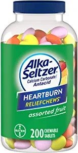 -Seltzer Extra Strength Heartburn Relief Chews, Assorted Fruit Antacid Tablets for Acid Indigestion, Upset and Sour Stomach, 200 Count (Pack of 1)