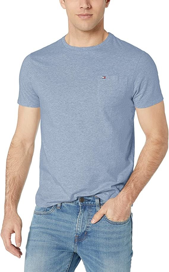 Hilfiger Men's Short Sleeve Crewneck T Shirt with Pocket