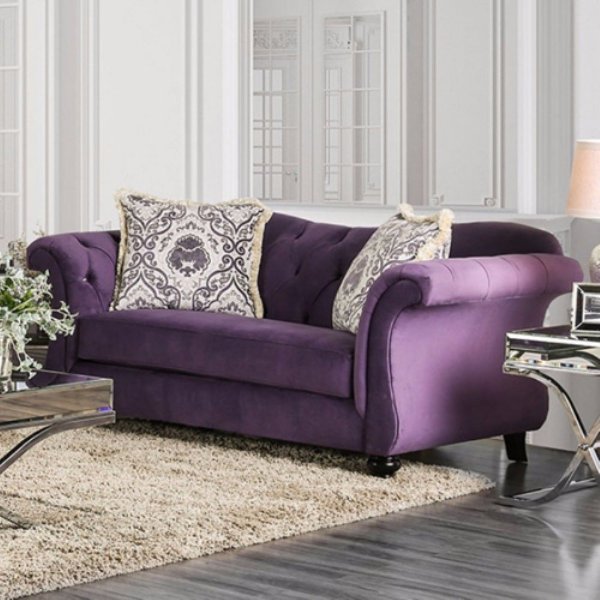 紫色双人沙发