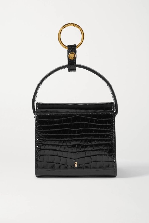 Play Mini croc-effect leather tote