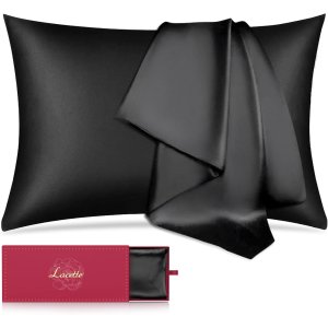 Lacette 22 姆米桑蚕丝枕套 20''x26'' 黑色