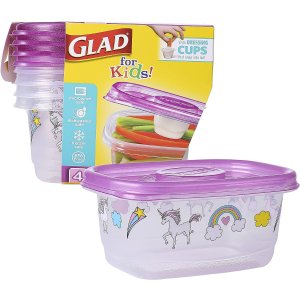 Glad 儿童零食盒，24oz,24个，盒盖上单附调料盒