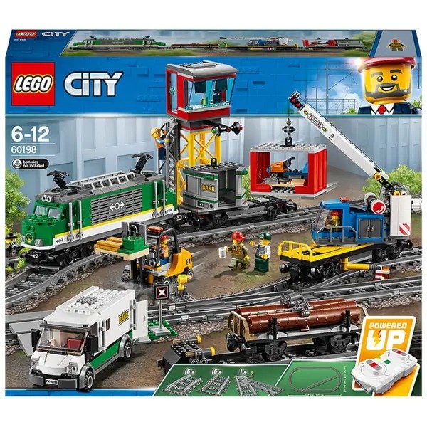 City: Cargo Train RC Battery Powered Toy Track Set (60198)