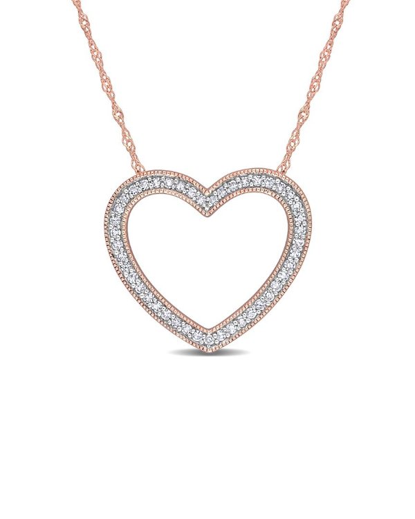 14K Rose Gold 0.23 ct. tw. Diamond Heart Necklace