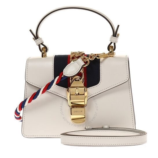 Ladies Sylvie Leather Mini Bag-White