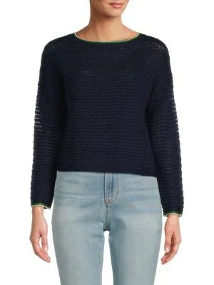Crochet Contrast Tipped Sweater