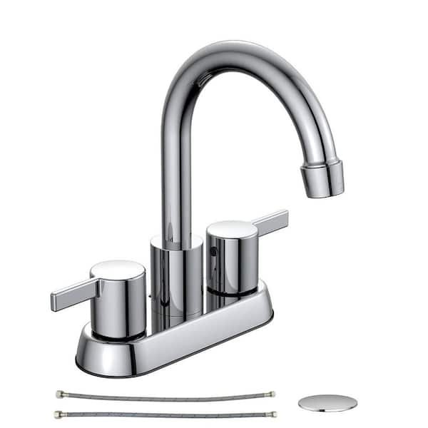 Garrick 4 in. Centerset 2-Handle High-Arc Bathroom Faucet in Chrome
