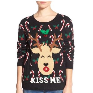 Love By Design Mistletoe Reindeer Christmas Sweater @ Nordstrom