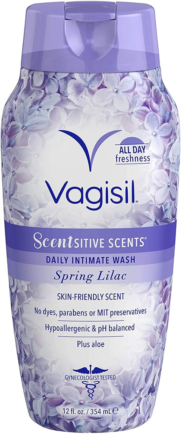 Scentsitive Scents Daily Intimate Feminine Wash for Women - Spring Lilac, Gynecologist Tested, Fresh and Gentle on Skin, 12 Fluid Ounce, Pack of 1