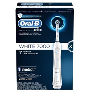 Oral-B WHITE 7000 SmartSeries with Bluetooth Electric Rechargeable Power Toothbrush Powered by Braun