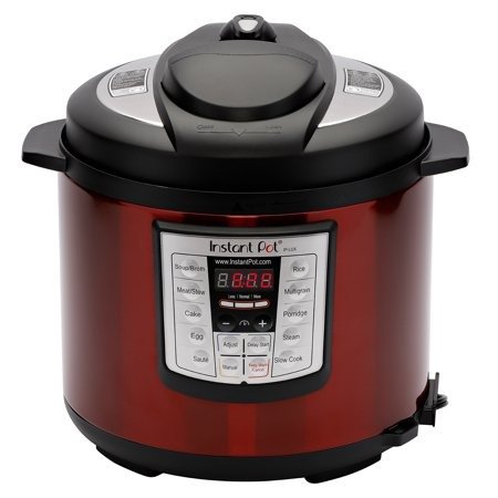 LUX60 Red Stainless Steel 6 Qt 6-in-1 Multi-Use Programmable Pressure Cooker, Slow Cooker, Rice Cooker, Saute, Steamer, and Warmer