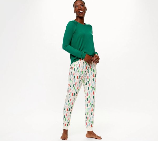 Women's Tall Butter Knit Matching Pajama Set - QVC.com