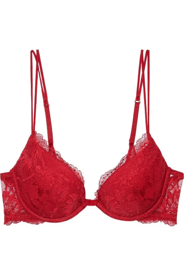 Astrid stretch-Leavers lace underwired push-up bra
