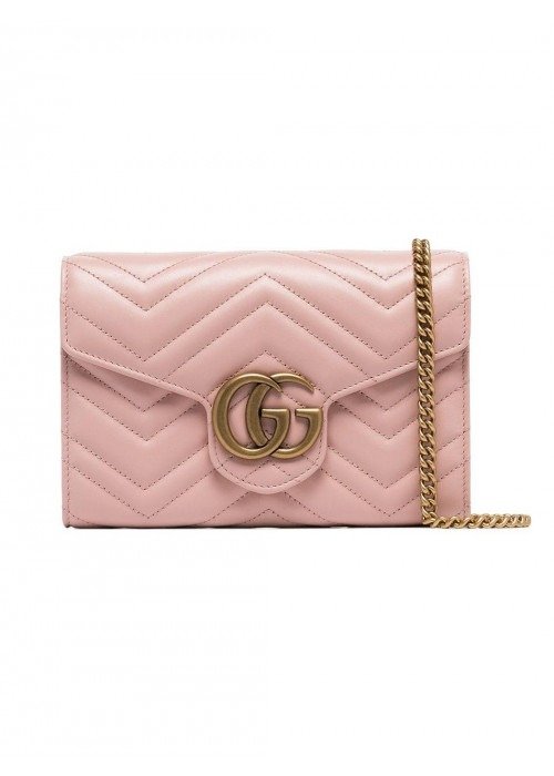 Gg Marmont Leather Wallet On Chain