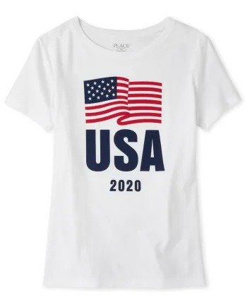 Womens Matching Family Americana Short Sleeve Olympics 'USA 2020' Flag Graphic Tee | The Children's Place