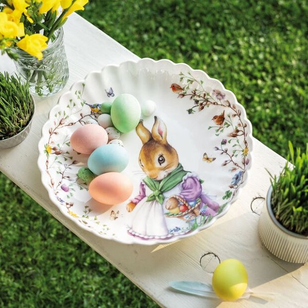 Spring Fantasy Large Bowl: Emma Bunny