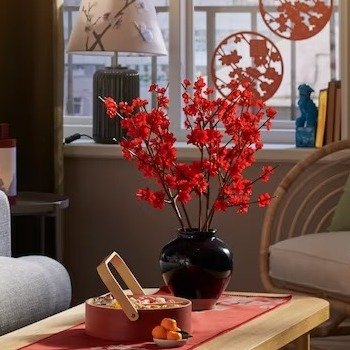 FOSSTA Artificial flower, plum blossom/red, 23 ½" - IKEA