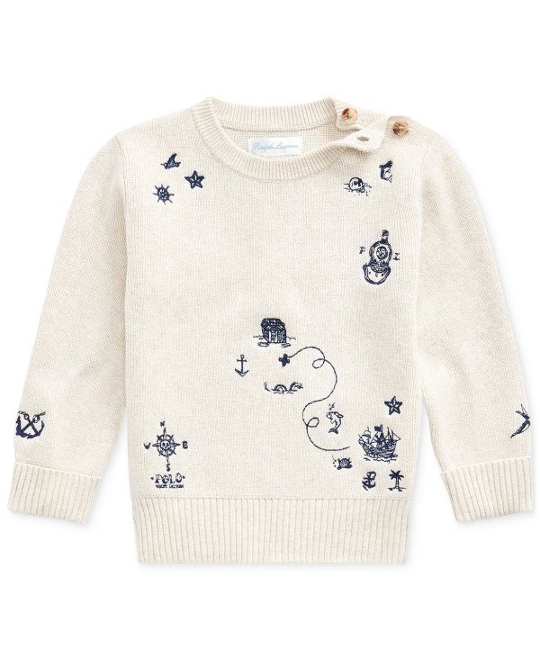 Baby Boys Embroidered Long-Sleeve Sweater