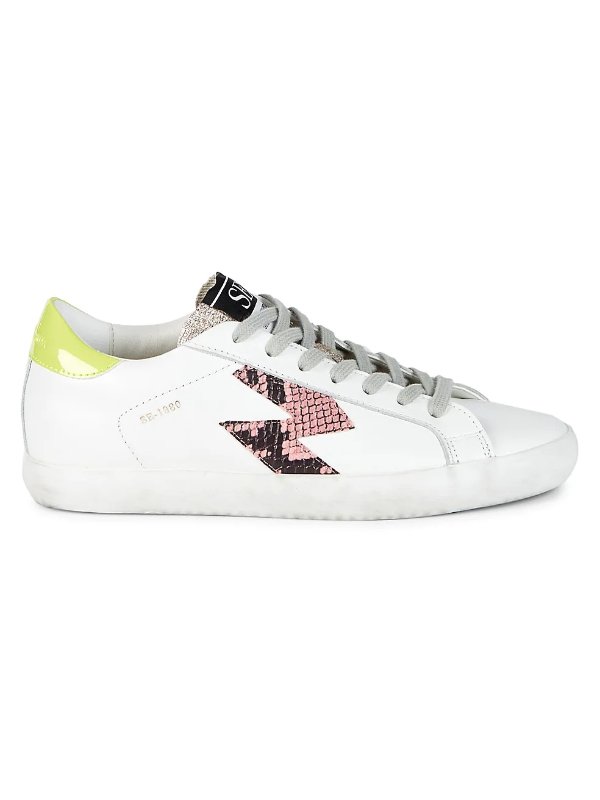 Areson Mixed-Media Leather Sneakers