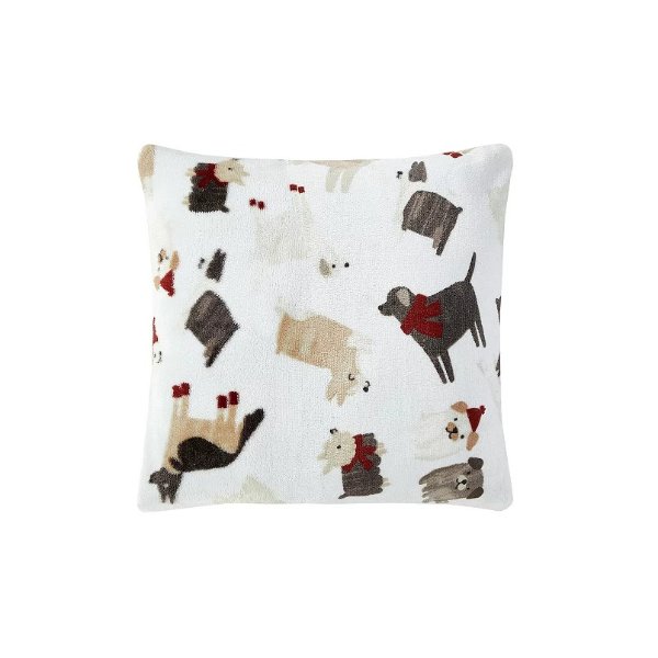 ® Ivory Dogs Plush Decorative Pillow