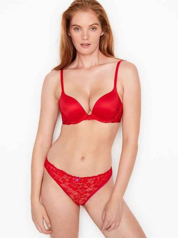 Body by Victoria Lace Detail Shimmer Push-up Bra