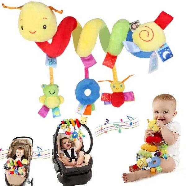 Baby Car Seat Toys Baby Stroller Toys Baby Crib Surrounding Rattle Cartoon Insect Stroller Hanging Stuffing Wrap Spiral Safety Toys For Crib Stroller Car Seat Post - Baby Products - Temu