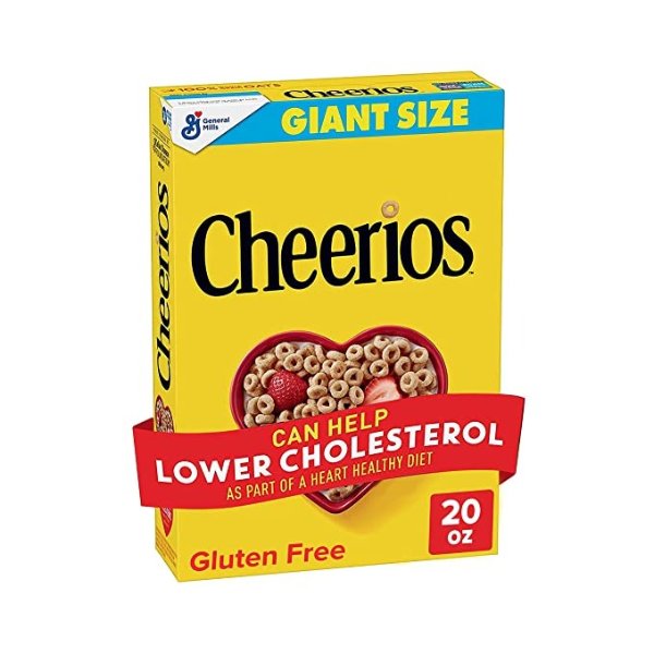 Original Cheerios Heart Healthy Cereal, Gluten Free Cereal with Whole Grain Oats, 20 oz
