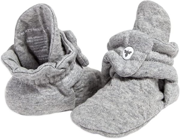 's Bees Baby Unisex Baby Booties, Organic Cotton Adjustable Infant Shoes