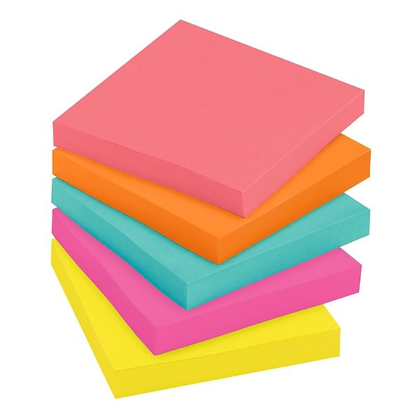 ® Notes, 3" x 3" Cape Town Collection, 100 Sheets/Pad, 5 Pads/Pack (654-5PK)