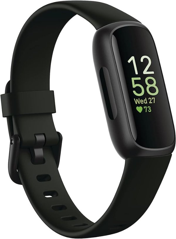 Inspire 3 Health &-Fitness-Tracker with Stress Management, Workout Intensity, Sleep Tracking, 24/7 Heart Rate and more, Midnight Zen/Black One Size (S & L Bands Included)