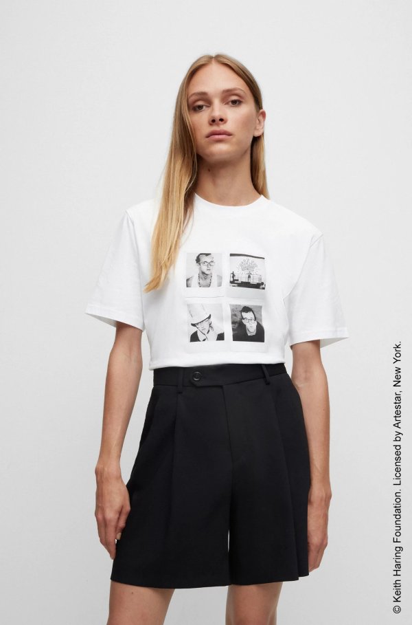 x Keith Haring gender-neutral T-shirt with photographic artwork