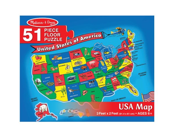 美国地图超大地板拼图 51片2 x 3英尺