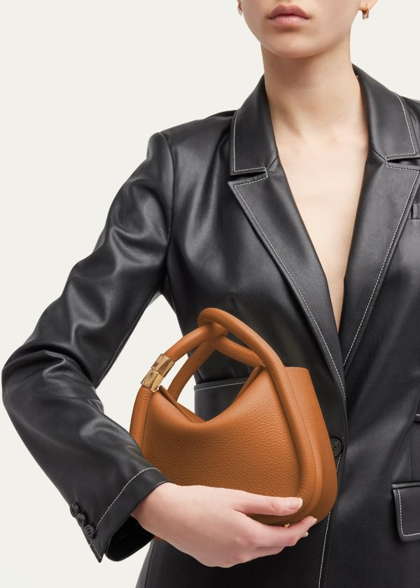 Wonton 20 Pebbled Leather Top-Handle Bag