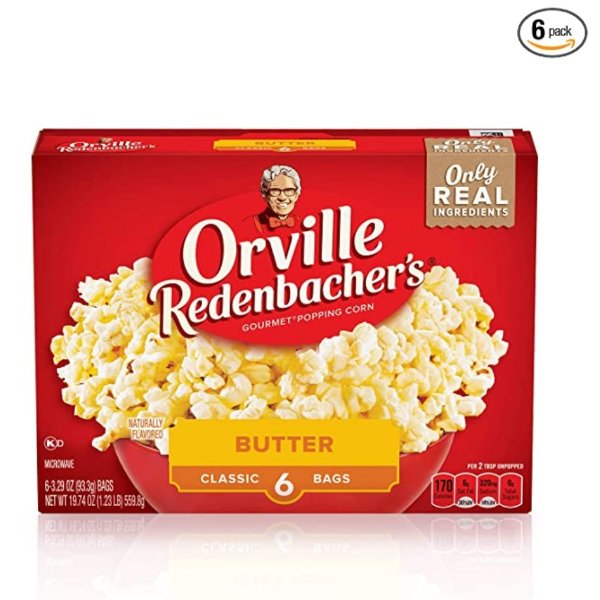 Orville Redenbacher's 黄油爆米花 3.29oz 6包