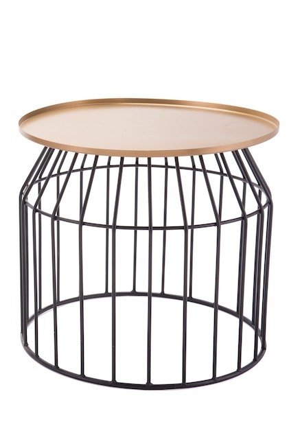Tray End Table - Small - Gold & Black