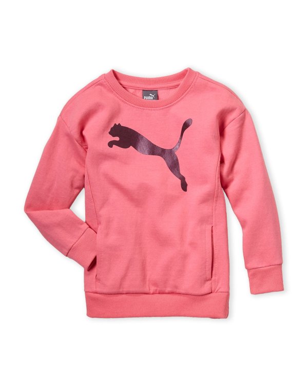 (Girls 4-6x) Pink Logo Pullover