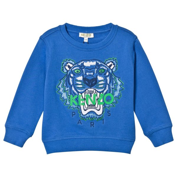 Kenzo Kids Royal Blue Tiger Embroidered Sweatshirt | AlexandAlexa