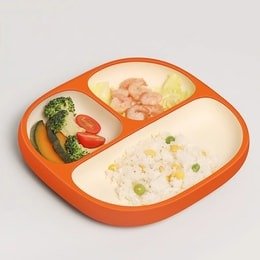 THYSEED世喜 宝宝婴儿吸盘餐盘 液态硅胶餐盘 热带橙