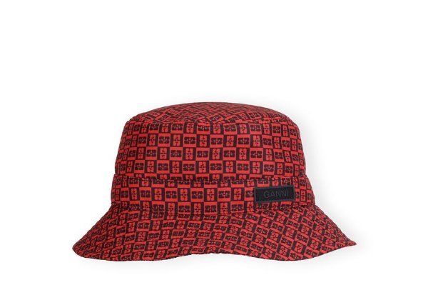 Red Printed Tech Bucket Hat