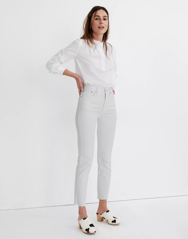 The Tall Perfect Vintage Jean in Tile White: Raw-Hem Edition