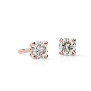 The Diamond Stud Earrings in 14K Rose Gold (3/8 cttw)