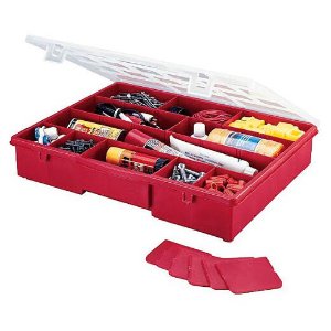 Stack-On 14-1/2" 17 Compartment Storage Box (Red)
