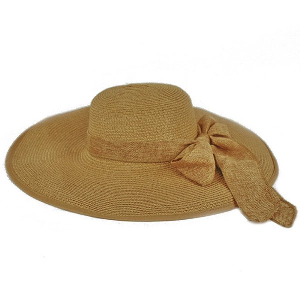 Women Cool Summer Floppy Wide Brim Straw Hat with Ribbon 964SH