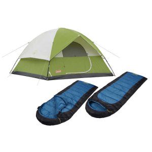 Costco Coleman 4 Person Tent and 2 Sleeping Bag Bundle