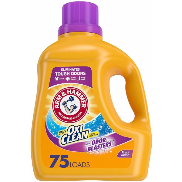 Liquid Laundry Detergent Plus OxiClean & Odor Blasters, Fresh Burst, 118.1oz 75 Loads
