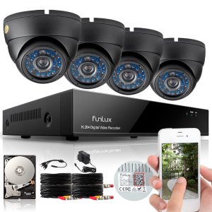 Funlux HDMI DVR Outdoor Home Video CCTV Security Camera System with 500GB Hard Drive