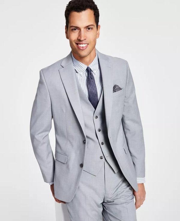 Men's Slim-Fit Wool Sharkskin Suit Jacket, Created for Macy's