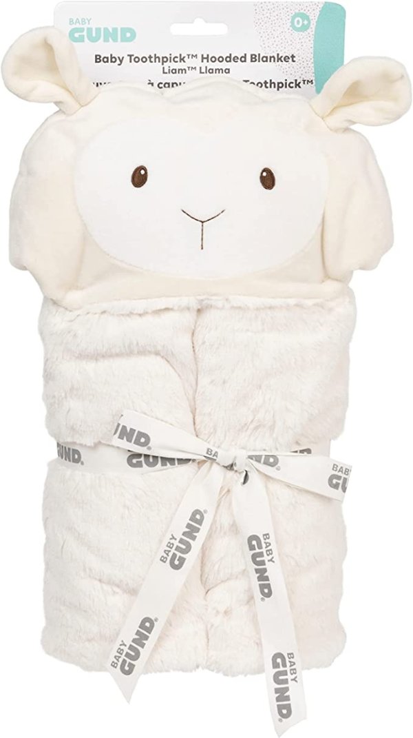 Baby GUND Lil’ Luvs Hooded Blanket, Liam Llama, Ultra Soft Plush Security Blanket for Babies and Newborns