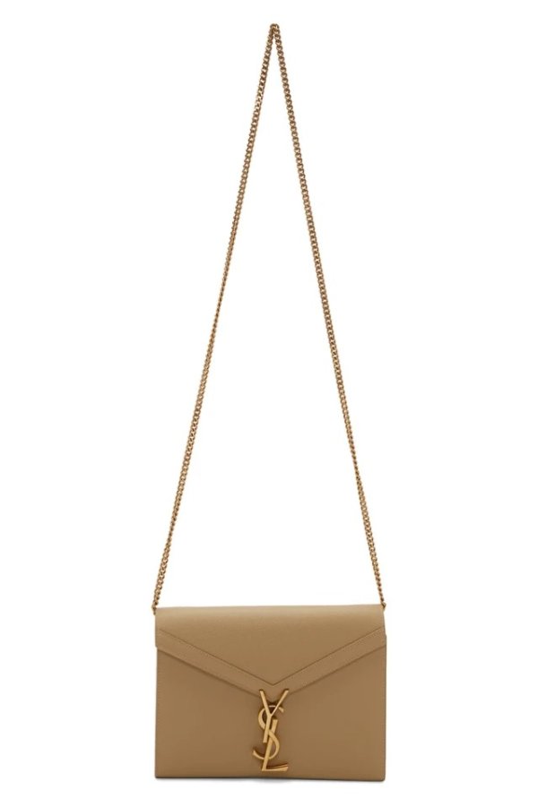 Taupe Cassandra Chain Wallet Bag