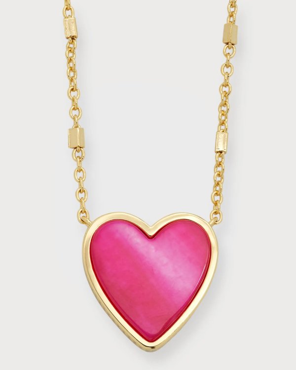 Mother-of-Pearl Heart Pendant Necklace